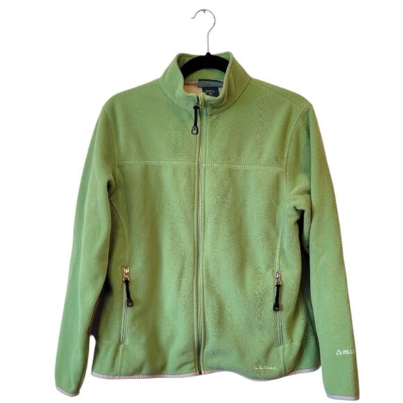 L.L. Bean Lime Green Women's Zip-Up Fleece Polartec Jacket Size S - Picture 1 of 5